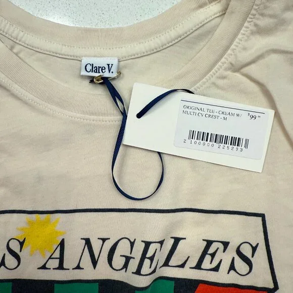 NWT Clare V short sleeve Los Angeles T-Shirt Medium - Picture 4 of 4